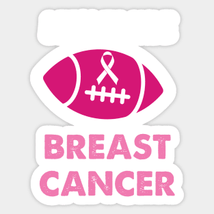 Let's Tackle Breast Cancer Football Pink Awareness Sticker